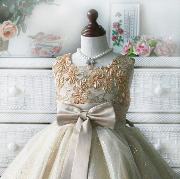 画像3: キッズドレス アデレード カフェオーレ ブルー グリーン ホワイト (3)