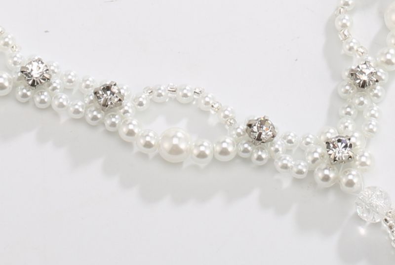 超豪華 クリスタルパールネックレス パーティアクセサリー レディースネックレス 子供用ネックレス 子供ドレスファーストレディ